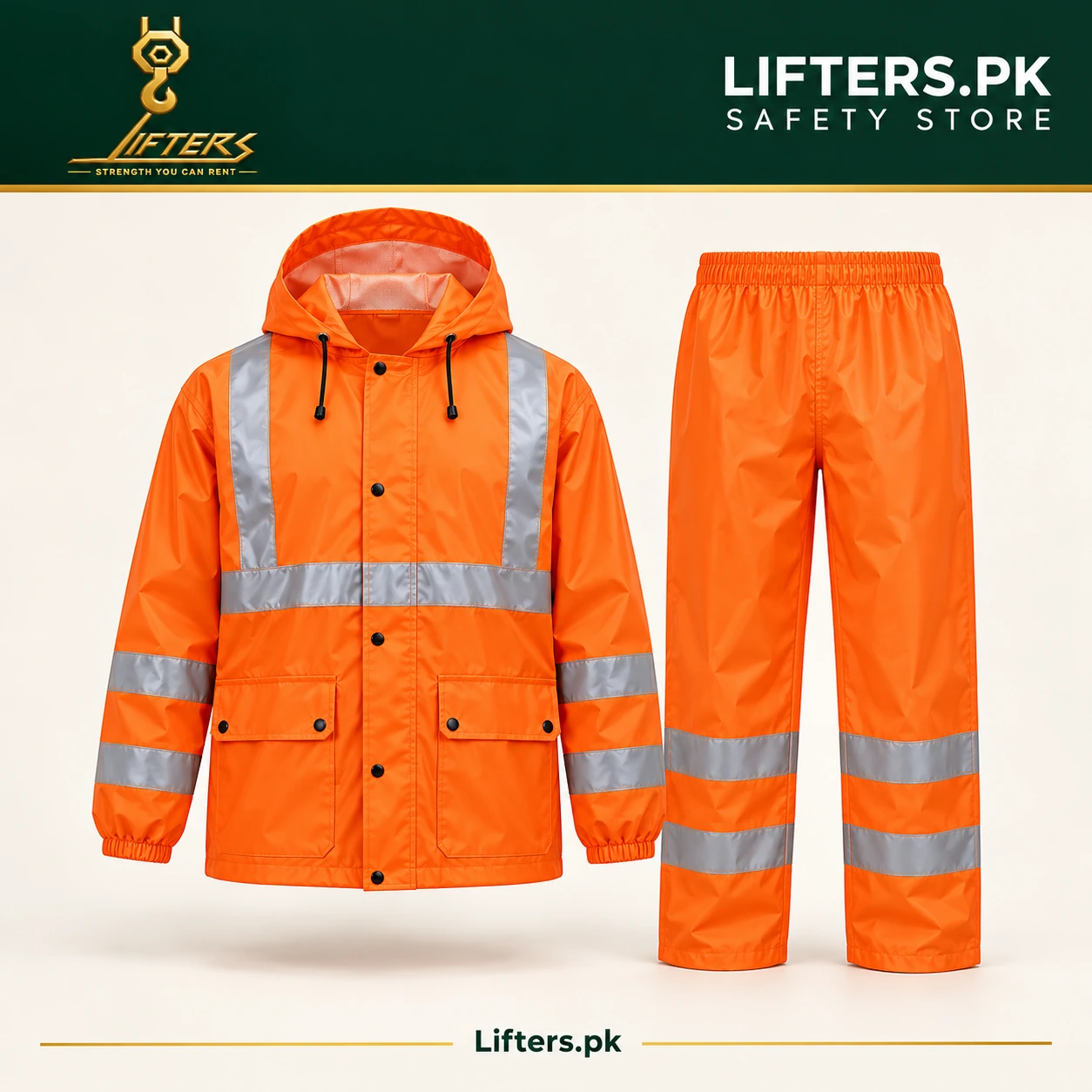 High-visibility rain suit